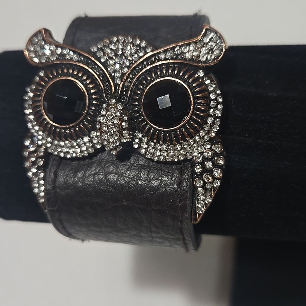 Brown Leather Owl Bracelet